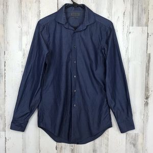 Calvin Klein | Mens Slim Fit Dark Blue Button Up